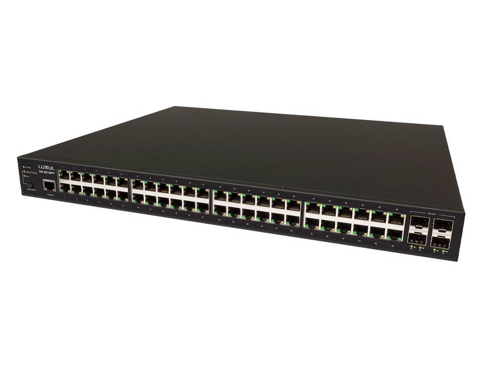 Picture of Bzbgear LUX-SW-610-48P-F-CP 48-Port Gb PoE L2 L3 Managed Switch with 4 SFP Preconfigured for BG VOP Series