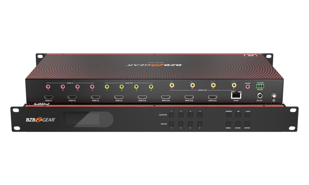 BG-4K-VP44 4x4 4K UHD Seamless HDMI Matrix Switcher & Video Wall Processor & Multi Viewer with Scaler & IR & Audio & IP & RS-232