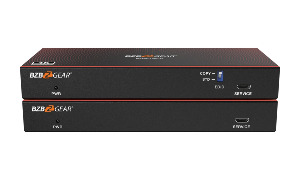 BG-EXD-150C 4K UHD Display Port 1.2a KVM Extender Kit Over HDBaseT with USB & IR & RS-232 up to 492 ft. - Black