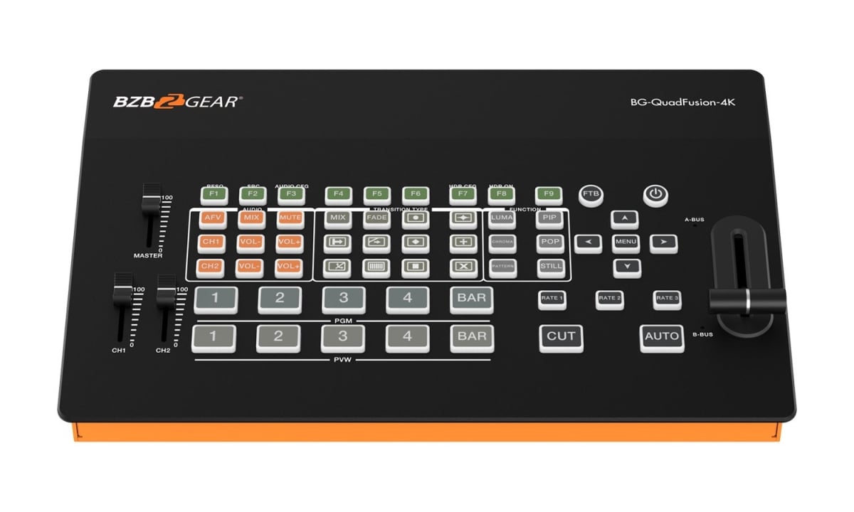 Picture of Bzbgear BG-QuadFusion-4K 4-Channel 4K UHD Live Streaming HDMI & DP Switcher Mixer with PIP & USB 3.0 Capture Card