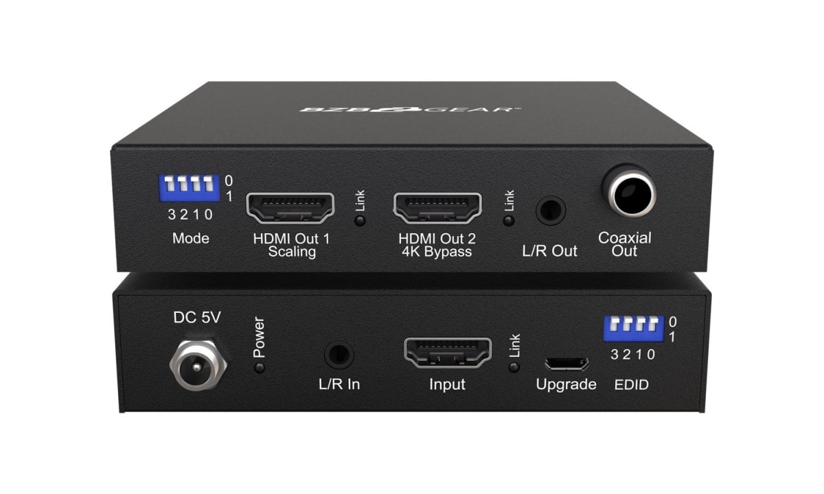 Picture of Bzbgear BG-UHD-SC1X2 1x2 4K UHD HDMI Splitter & Scaler with Analog & Digital Audio Embedder De-embedder