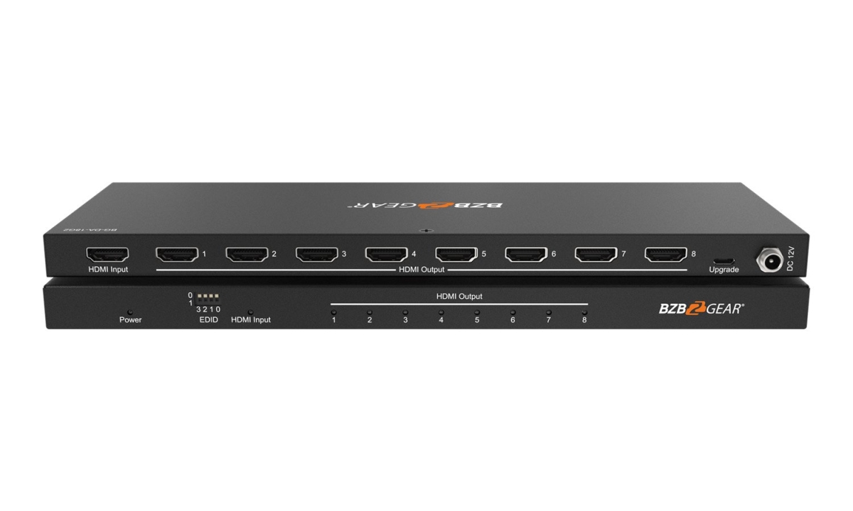 Picture of Bzbgear BG-DA-18G2 1x8 4K UHD Ultra Slim HDMI Splitter with EDID Management