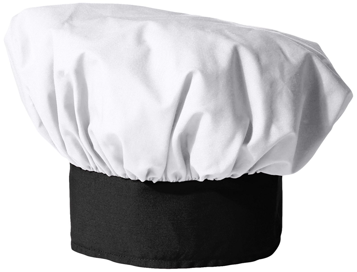 Picture of Uncommon Threads 0100-4500 Chef Hat Poplin in White/Black 