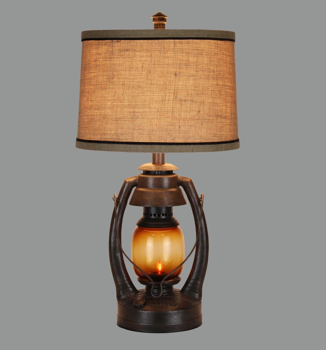 Vintage Direct Vintage Lantern Table Lamp - Rusty Silver