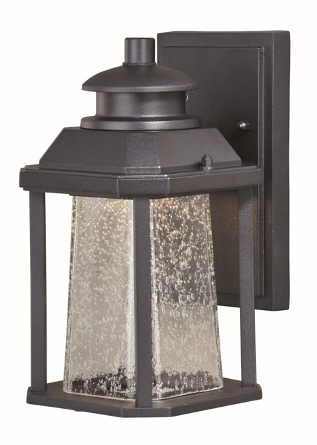 Picture of Vaxcel International T0308 10.5W 5.5 in. Freeport LED Outdoor Wall Light Textured Black, Clear Seeded Glass