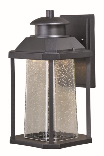 Picture of Vaxcel International T0309 11W 7.5 in. Freeport LED Outdoor Wall Light Textured Black, Clear Seeded Glass