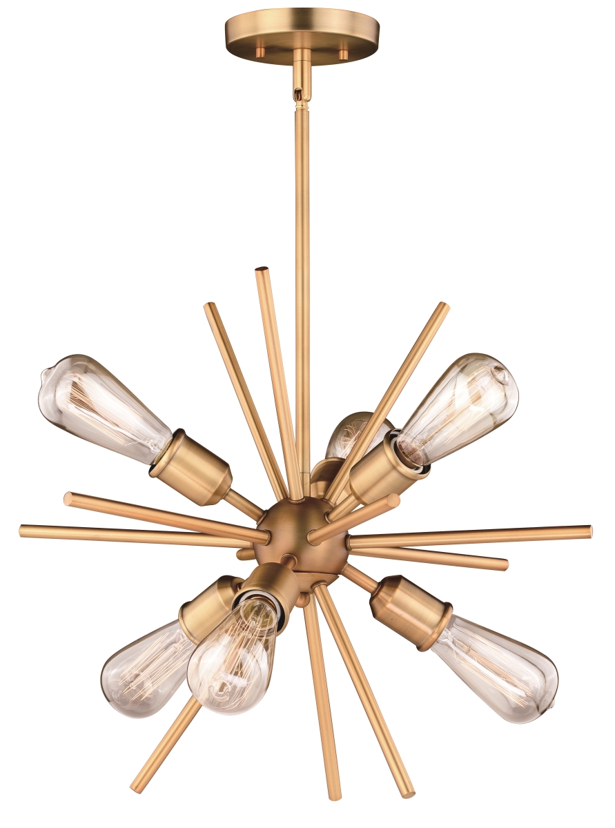 Picture of Vaxcel International P0238 6 Light Estelle Pendant, Natural Brass