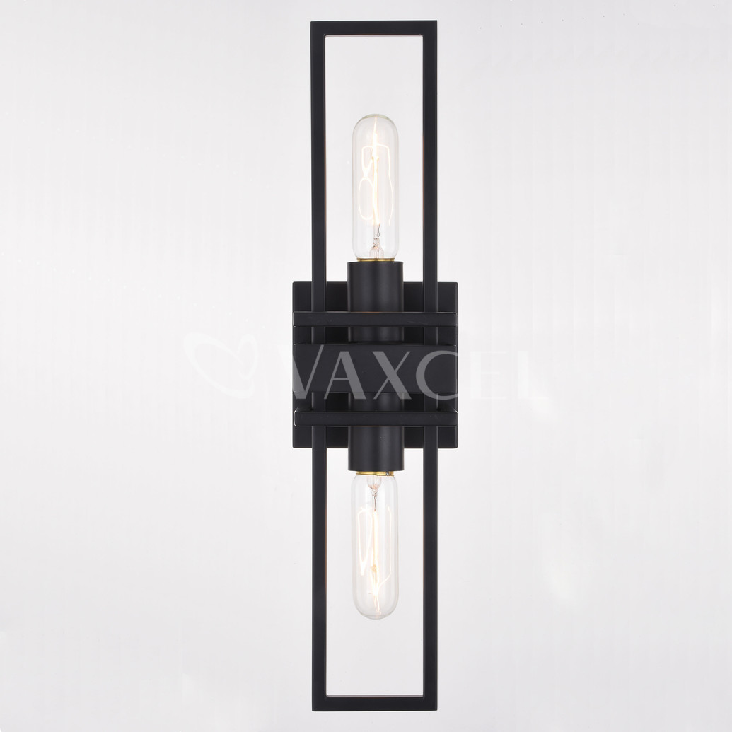 Picture of Vaxcel International W0347 Marquis 2 Light Wall Light, Matte Black