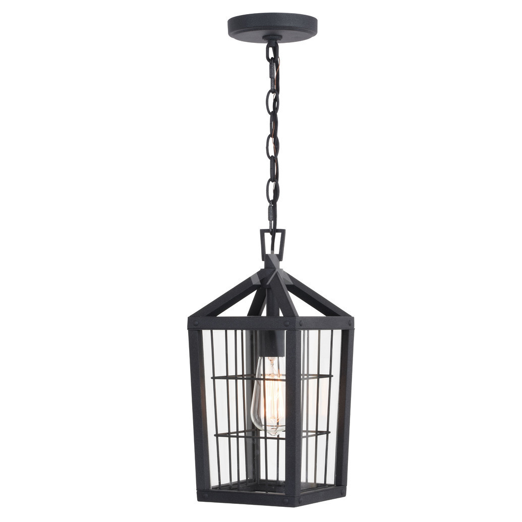 T0590 7 in. Gage Outdoor Pendant, Volcanic Black -  Vaxcel International