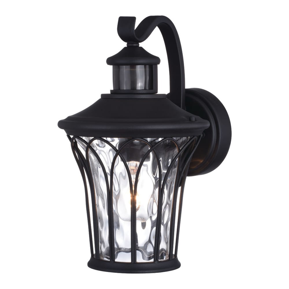 7.5 in. Abigail Dualux Outdoor Motion Sensor Wall Light, Textured Black