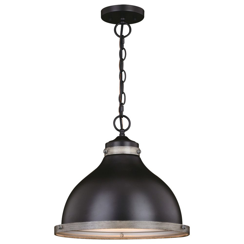 P0368 15 in. Sheffield Pendant, New Bronze & Distressed Ash with Light Silver Inner -  VAXCEL