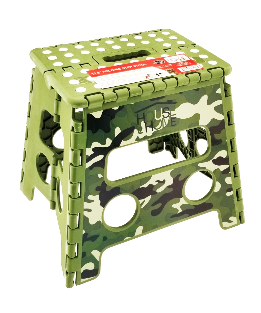 W12S207-G 12.5 in. Camo Step Stool with Printing & Dot Grip - Green