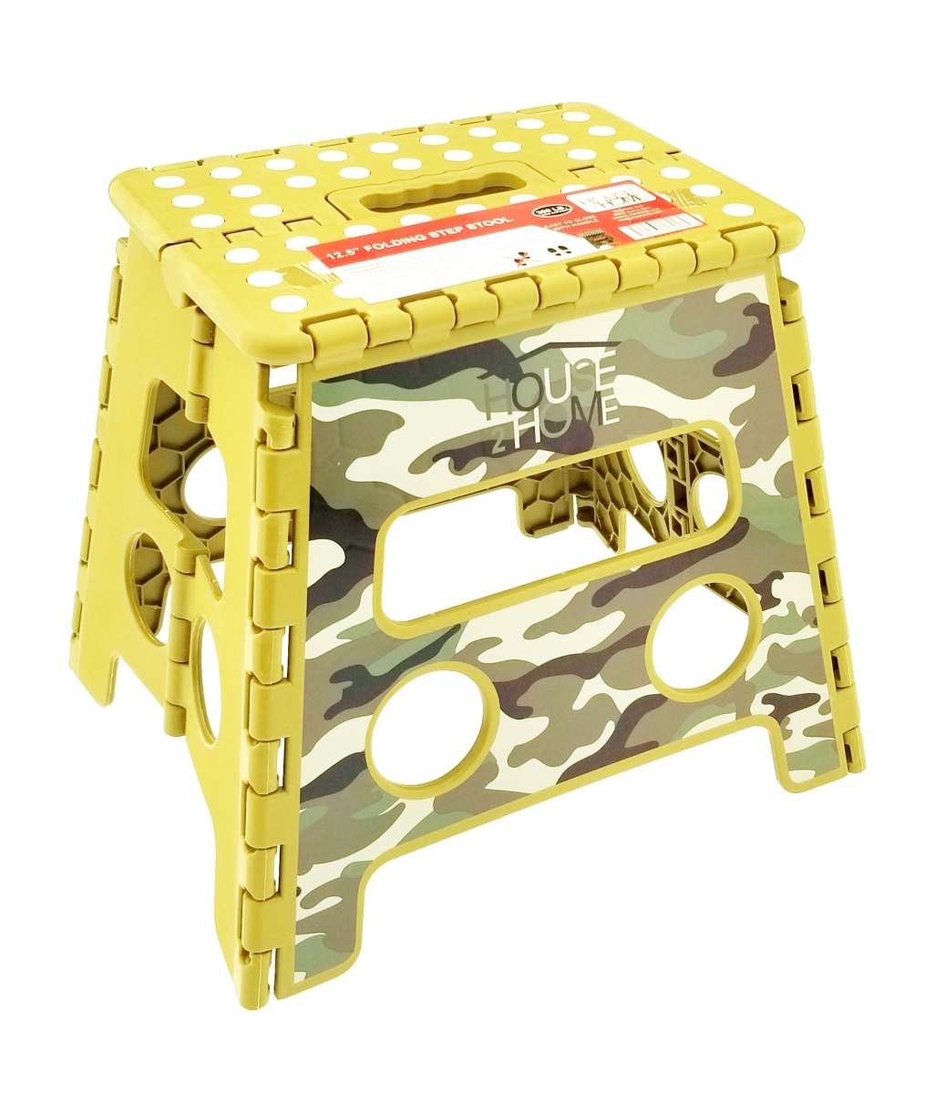 W12S207-K 12.5 in. Camo Step Stool with Printing & Dot Grip - Khaki