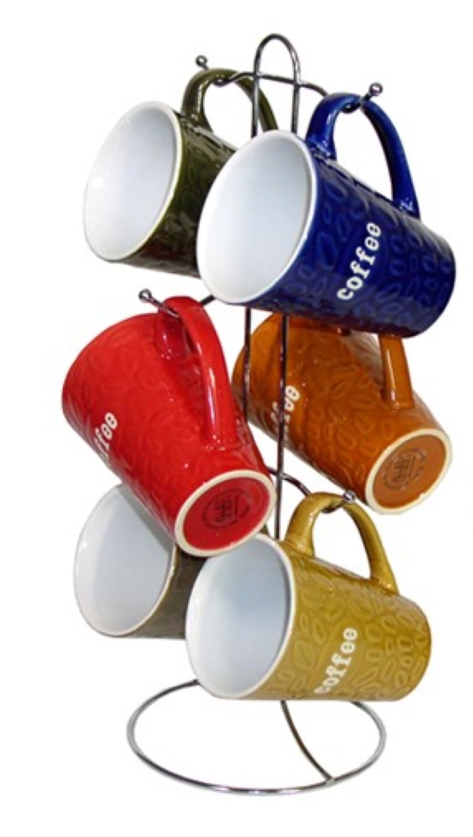 Picture of Marcelle W03M121-1 6 x 11.5 oz Mug Set with Stand - Multi Color