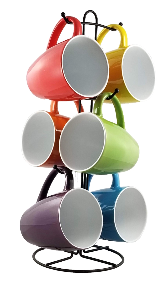 Picture of Marcelle W03M136-1 6 Piece 15 oz Mug Set with Stand - Multi Color