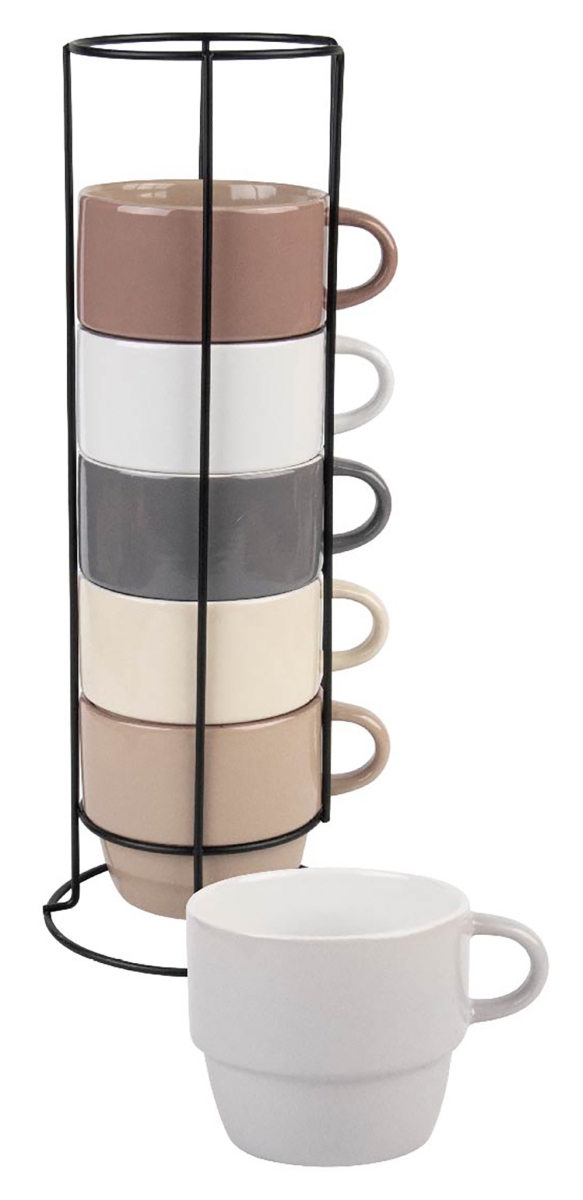 Picture of Marcelle W03M161 6 Piece 10 oz Mug Set with Stand - Multi Color