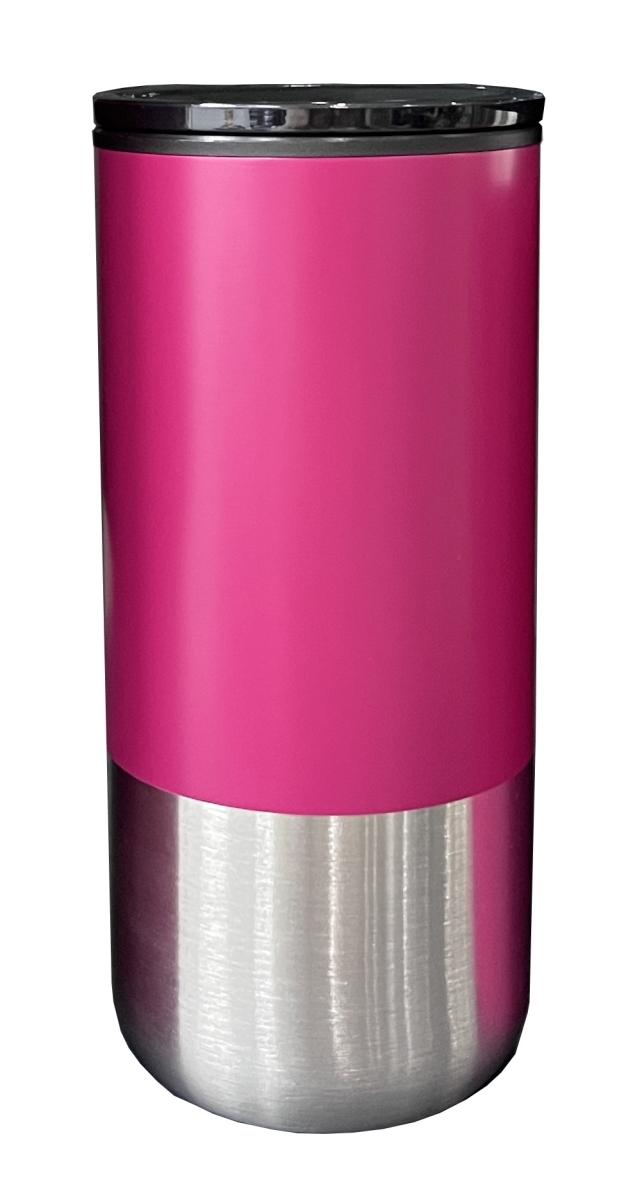 Picture of NexGen W02M216-P 16 oz Stainless Steel Mug with SS Straw & Silicon Tube - Pink