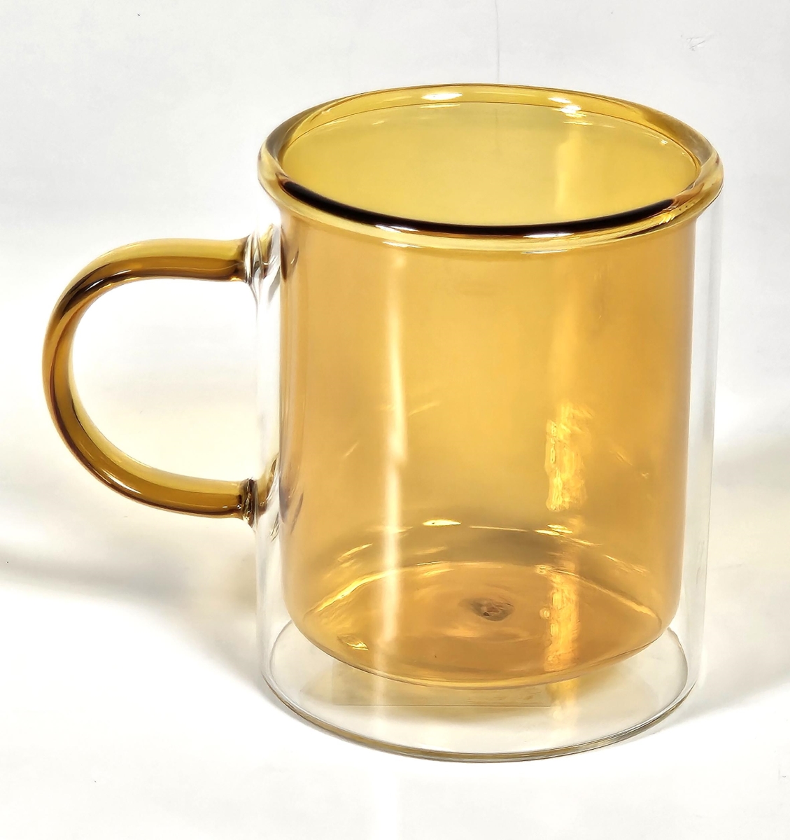 Picture of Marcelle W06M224-YL 11 oz Double Wall Mug with Colored Glass Interior & Matching Colored Glass Handle - Yellow
