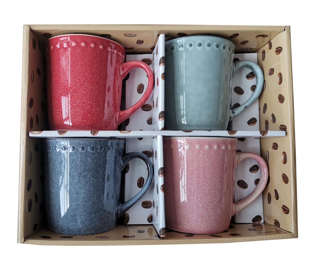 Picture of Marcelle W03M190-B 4 Piece 16 oz Reactive Glaze Mug Set - Multi Color