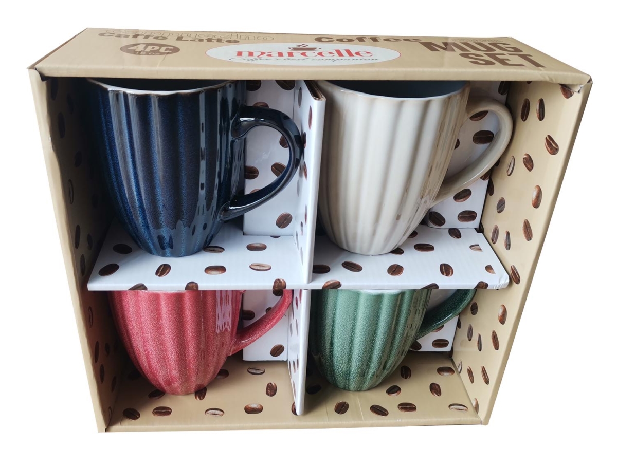 Picture of Marcelle W03M191-B 4 Piece 16 oz Reactive Glaze Mug Set
