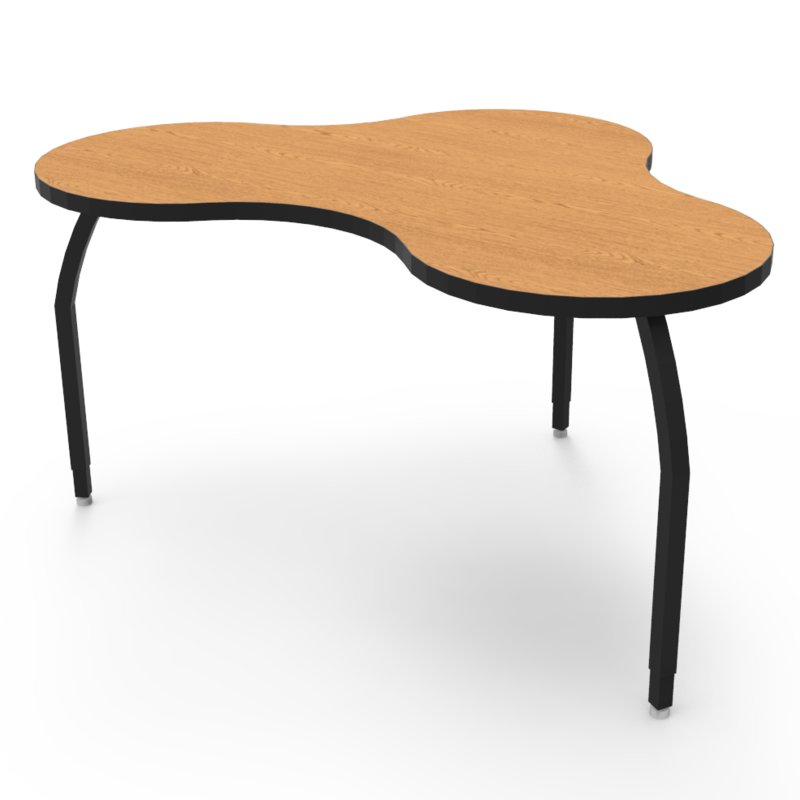 Wisconsin Bench ELO7808-EJA09-94 Elo Nimbus Table with Fusion Maple Laminate & 3 Junior Adjustable Black Legs - 21-26 x 55.5 x 39 in.