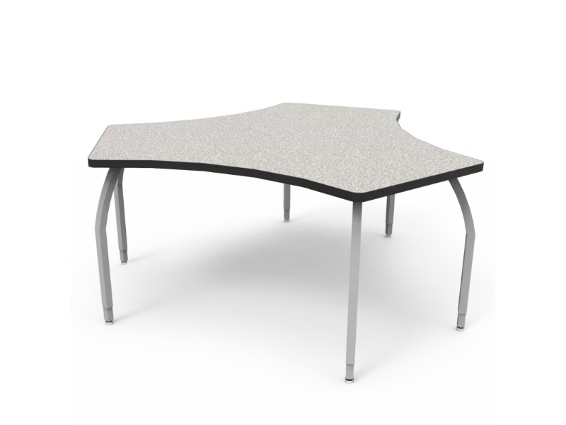 Wisconsin Bench ELO7805-EJASS-25 Elo Tide Table with Grey Nebula Laminate & 4 Junior Adjustable Smooth Silver Legs - 21-26 x 54 x 30 in.