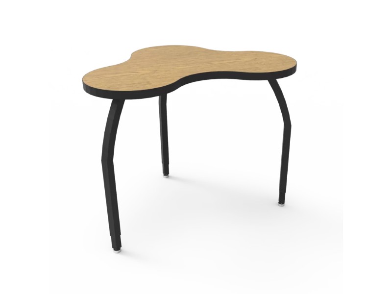 Wisconsin Bench ELO7806-EJASS-32 Elo Manta Table with Bannister Oak Laminate & 3 Junior Adjustable Smooth Silver Legs - 21-26 x 52 x 48 in.