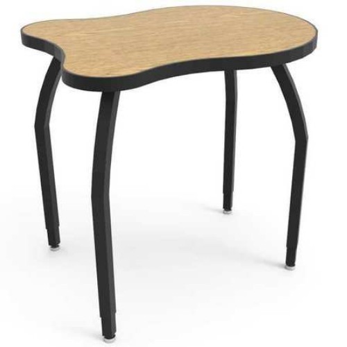 WB Manufacturing Elo Adapt Desk with 4 Adjustable Black Legs, Bannister Oak Laminate