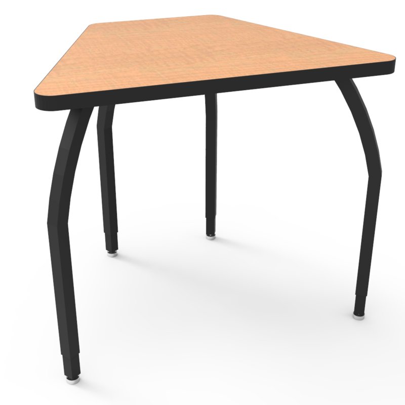 Wisconsin Bench ELO7217-EJASS-94 Elo Connect 8 Desk with Fusion Maple Laminate & 4 Junior Adjustable Smooth Silver Legs - 21-26 x 33 x 24 in.