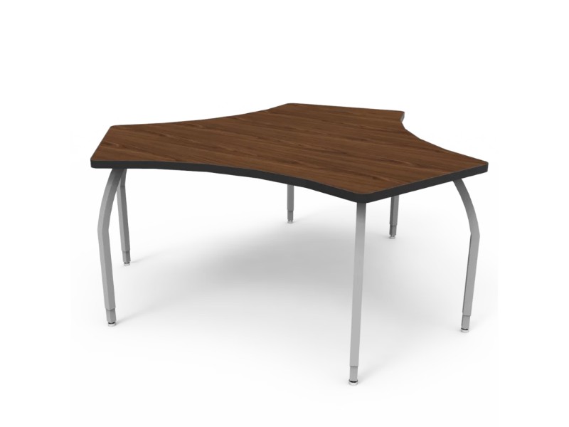 Wisconsin Bench ELO7318-EJASS-94 Elo Diamond Desk with Fusion Maple Laminate & 3 Junior Adjustable Smooth Silver Legs - 21-26 x 34 x 30 in.