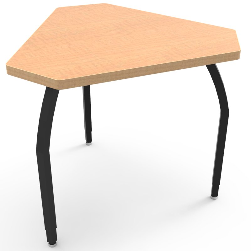 Wisconsin Bench ELO6318-EJASS-25-25 Elo Diamond Desk, Grey Nebula Laminate & Banding with 3 Junior Adjustable Smooth Silver Legs - 21-26 x 34 x 30 in.