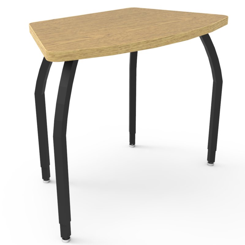 Wisconsin Bench ELO6500-EJASS-94-94 Elo Echo Desk, Fusion Maple Laminate & Banding with 4 Junior Adjustable Smooth Silver Legs - 21-26 x 36 x 20 in.