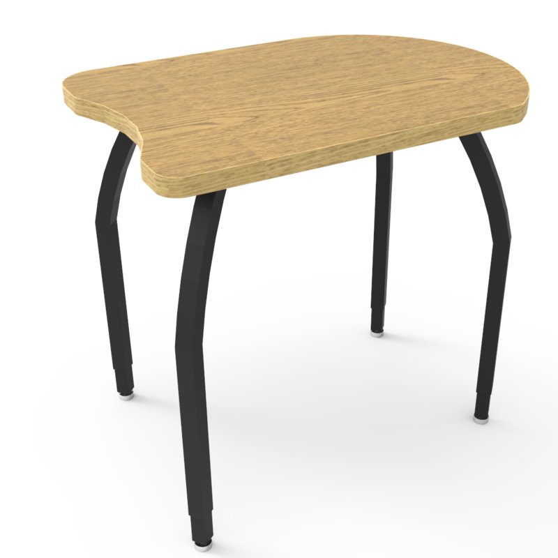 Elo Adapt II Desk, Grey Nebula Laminate & Banding with 4 Junior Adjustable Smooth Silver Legs - 21-26 x 30 x 21.5 in.