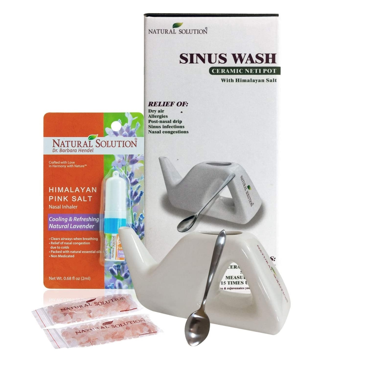 5066 Natural Solution Himalayan Pink Salt Inhaler with Hand Soap Bar