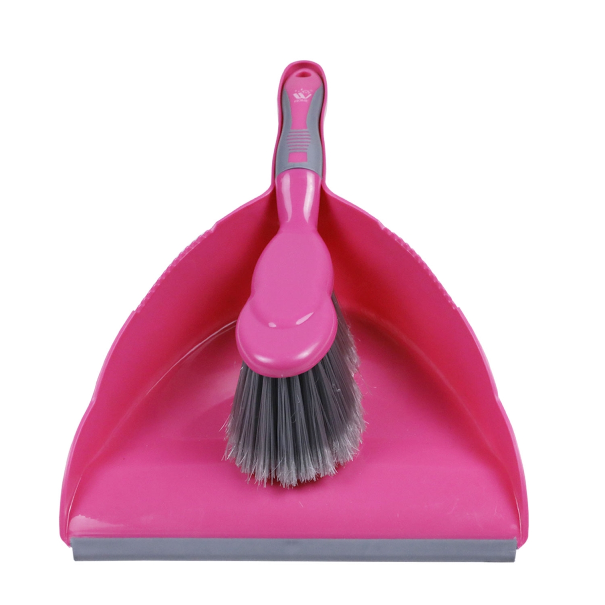 6642 Dustpan with Brush, Grey & Pink
