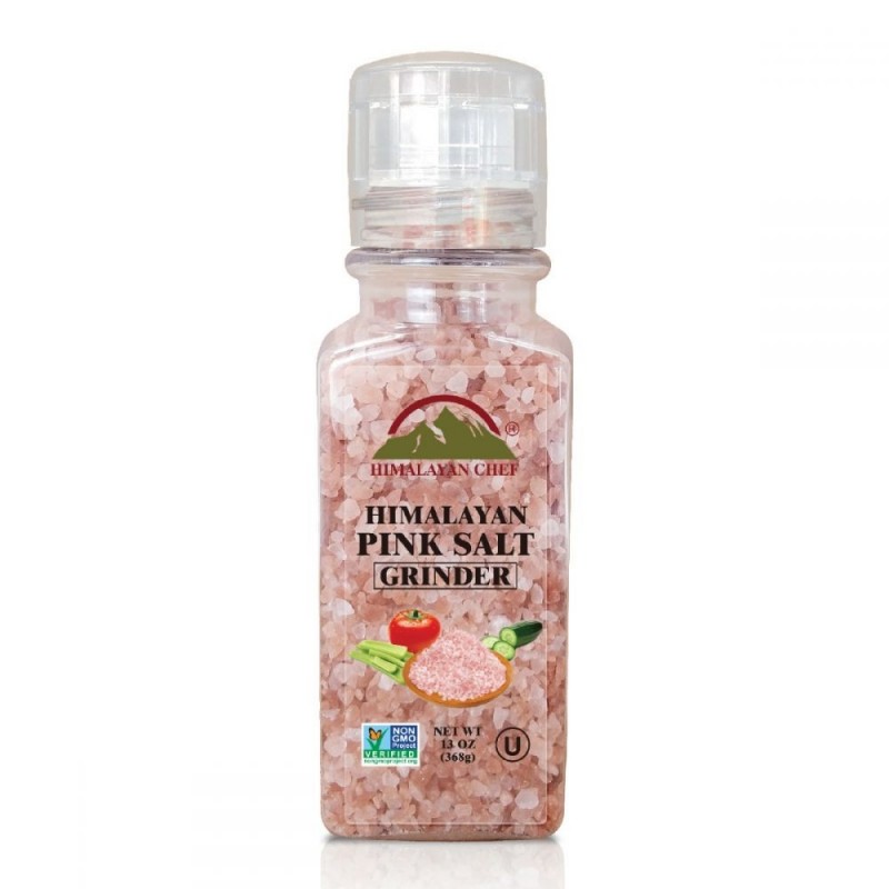 Picture of Himalayan Chef 5098 13 oz Pink Salt - Coarse Plastic Grinder