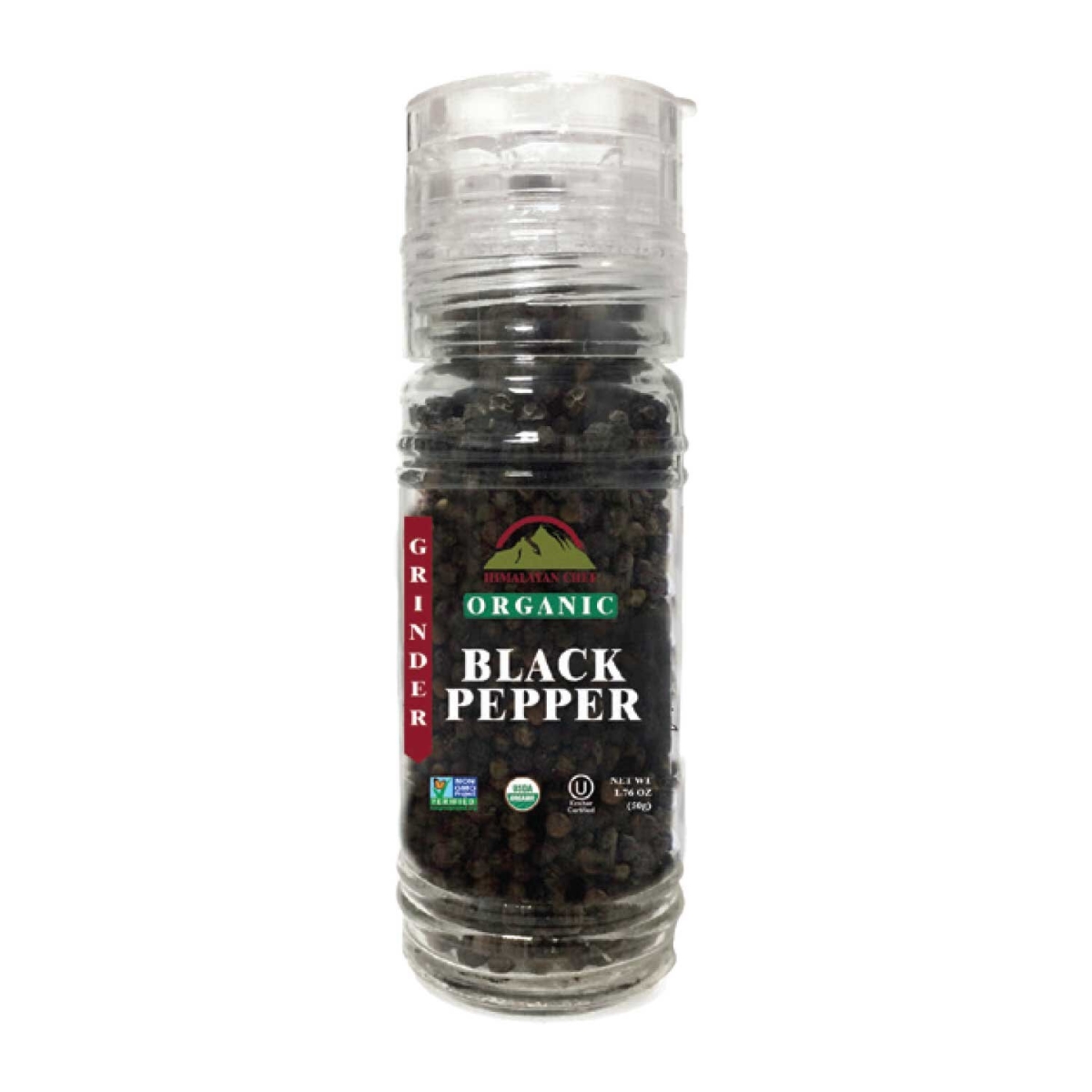 Picture of Himalayan Chef ORG-GR-5101 1.76 oz Black Pepper Glass Grinder