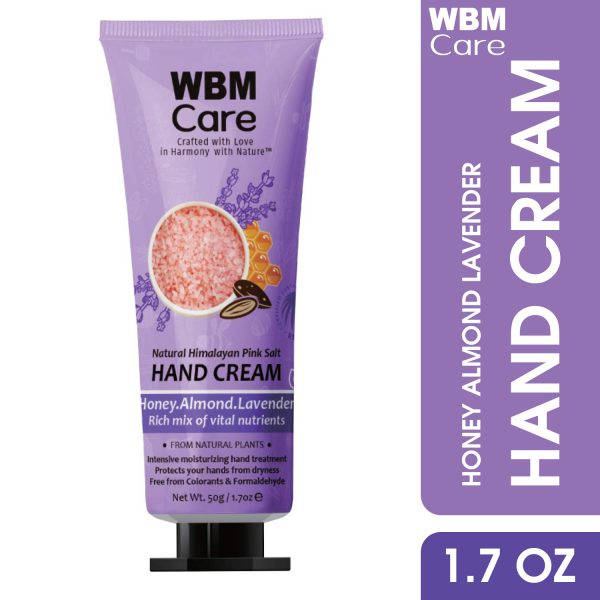 Picture of WBM Care 8231D 1.7 oz Natural Himalayan Pink Salt Hand Cream - Honey, Almond, Lavender Rich Mix Of Vital Nutrients