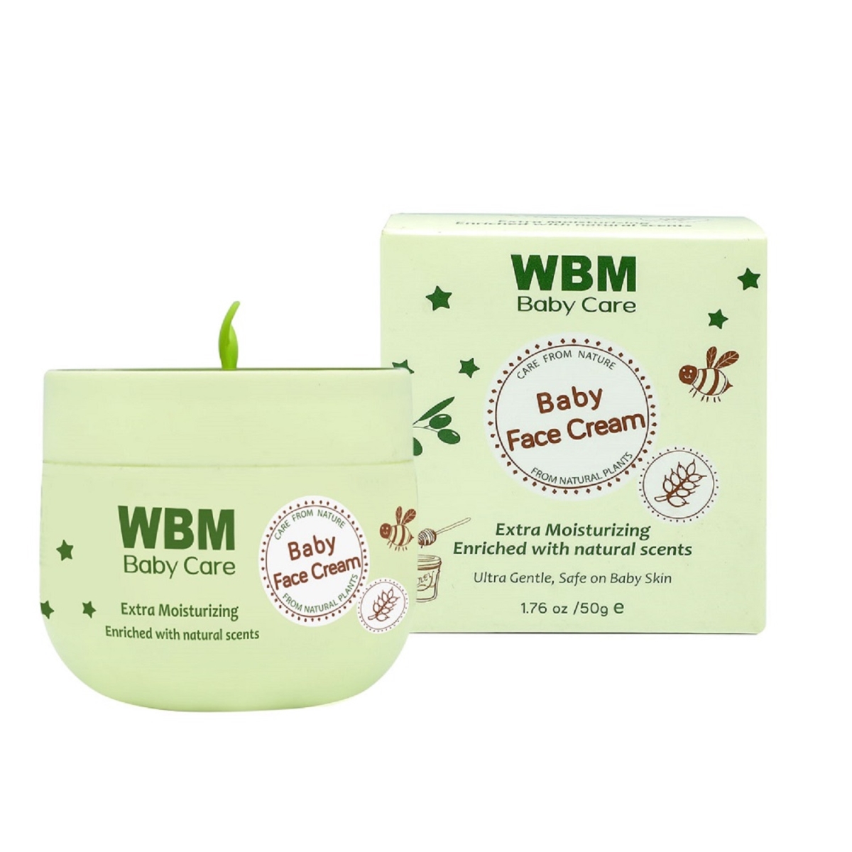 Picture of WBM Baby Care 8613 Baby Face Cream - Honey & Wheat Germ Oil&#44; Green