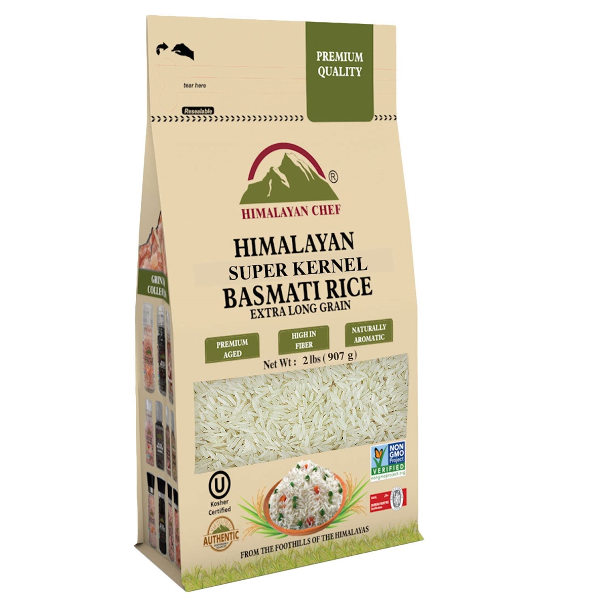 Picture of Himalayan Chef 5569 2 lbs Basmati Rice Bag