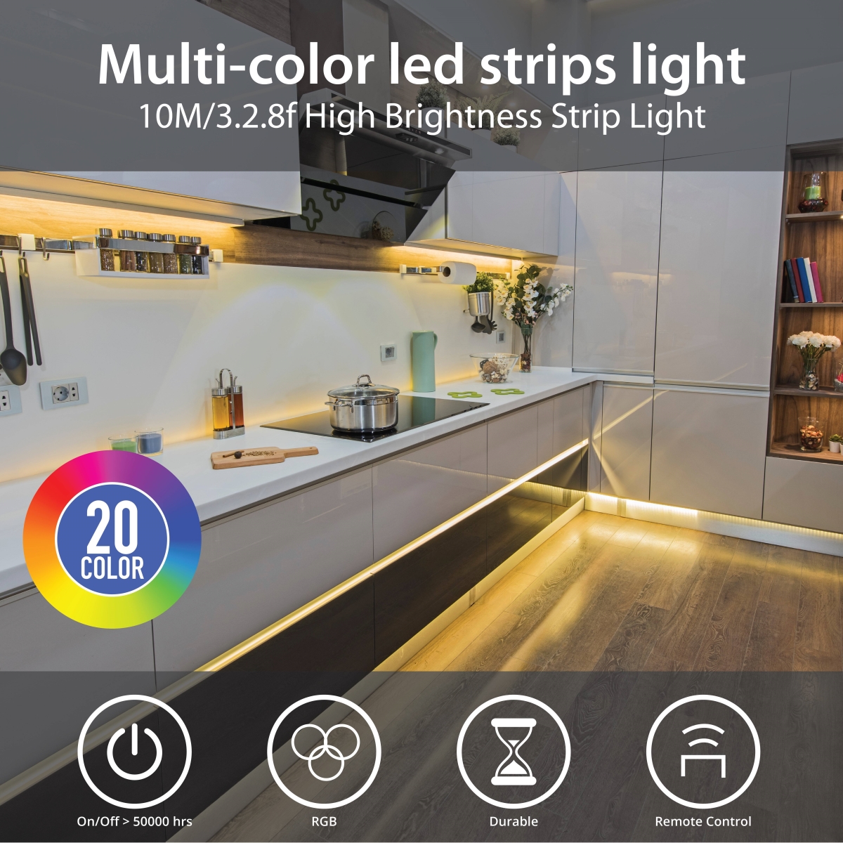 LP-05 Indoor 2X5M RGB RF Strips with Remote Indoor Only