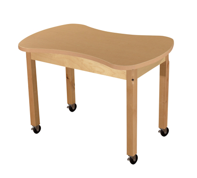 HPL2436C26C6 24 x 36 in. Mobile Synergy Junction, High Pressure Laminate Table with Hardwood Legs- 26 in.