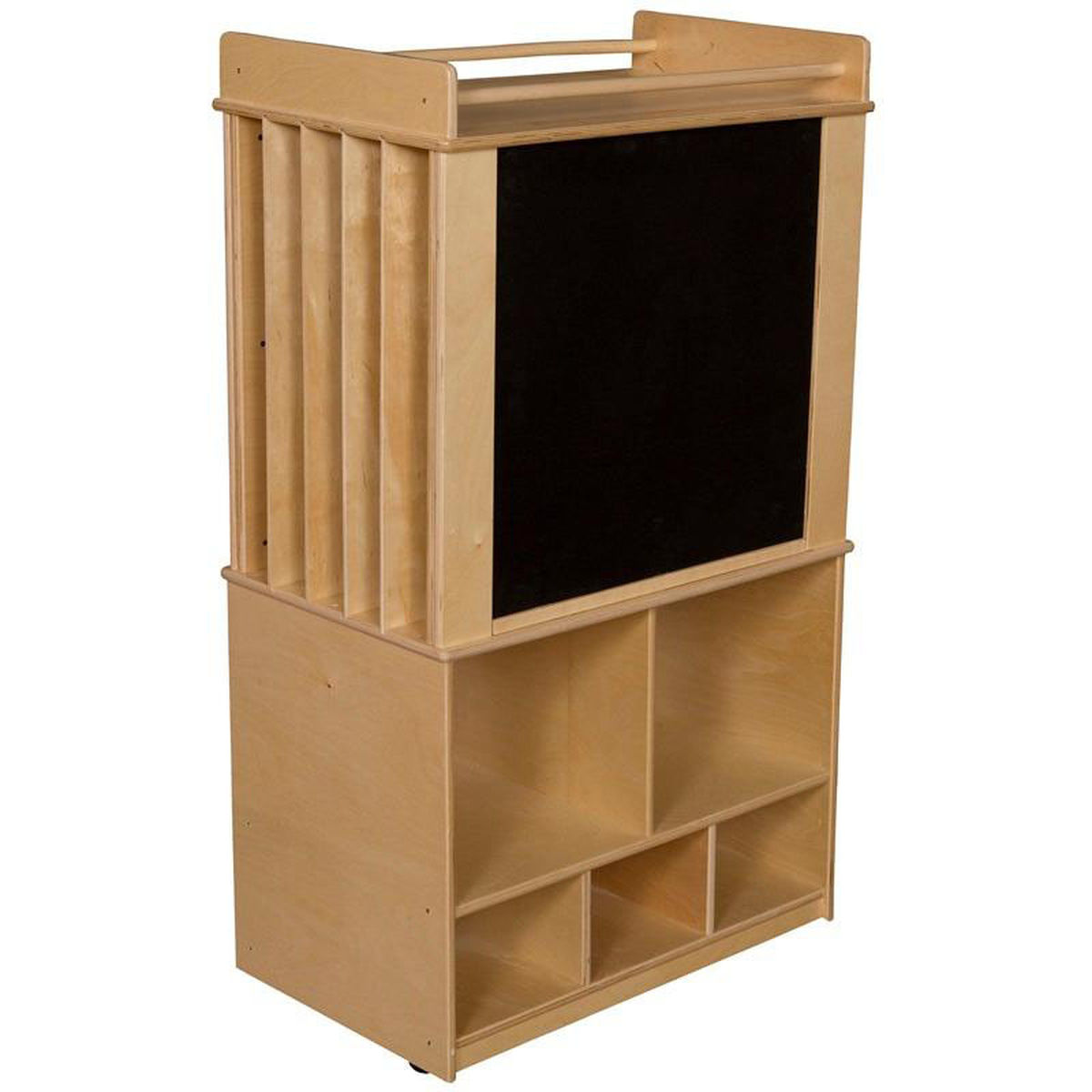 Picture of Wood Designs 99549LG Store-It-All Teaching Center with 3 Lime Green Pastel Trays