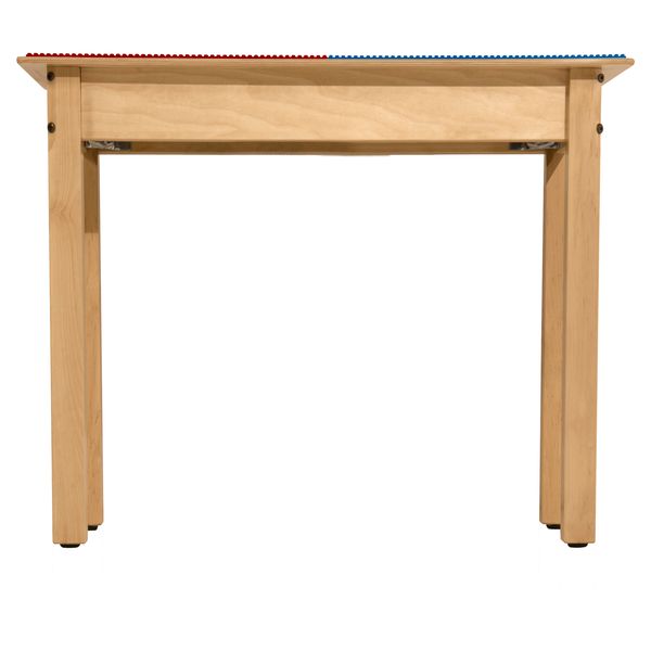 TPSQTS22-SRB Square Play Table with Trough, Shelf & 22 in. Legs & Lego Compatible Grid, Red & Blue
