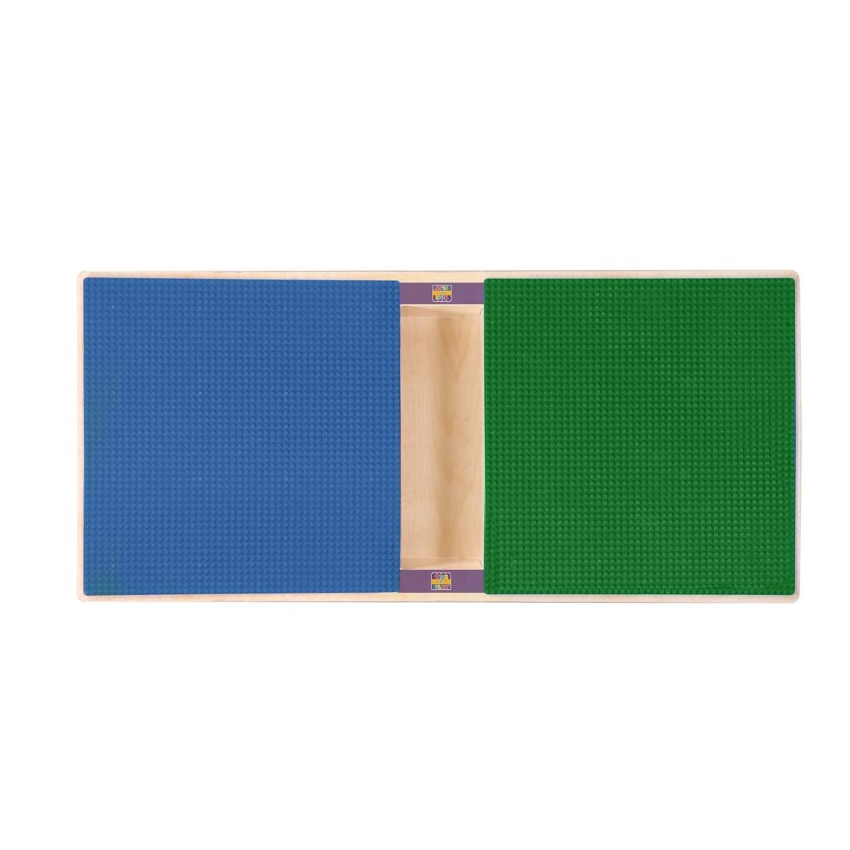 TPRET16-SBG Rectangle Play Table with Trough & 16 in. Legs & Lego Compatible Grid, Blue & Green