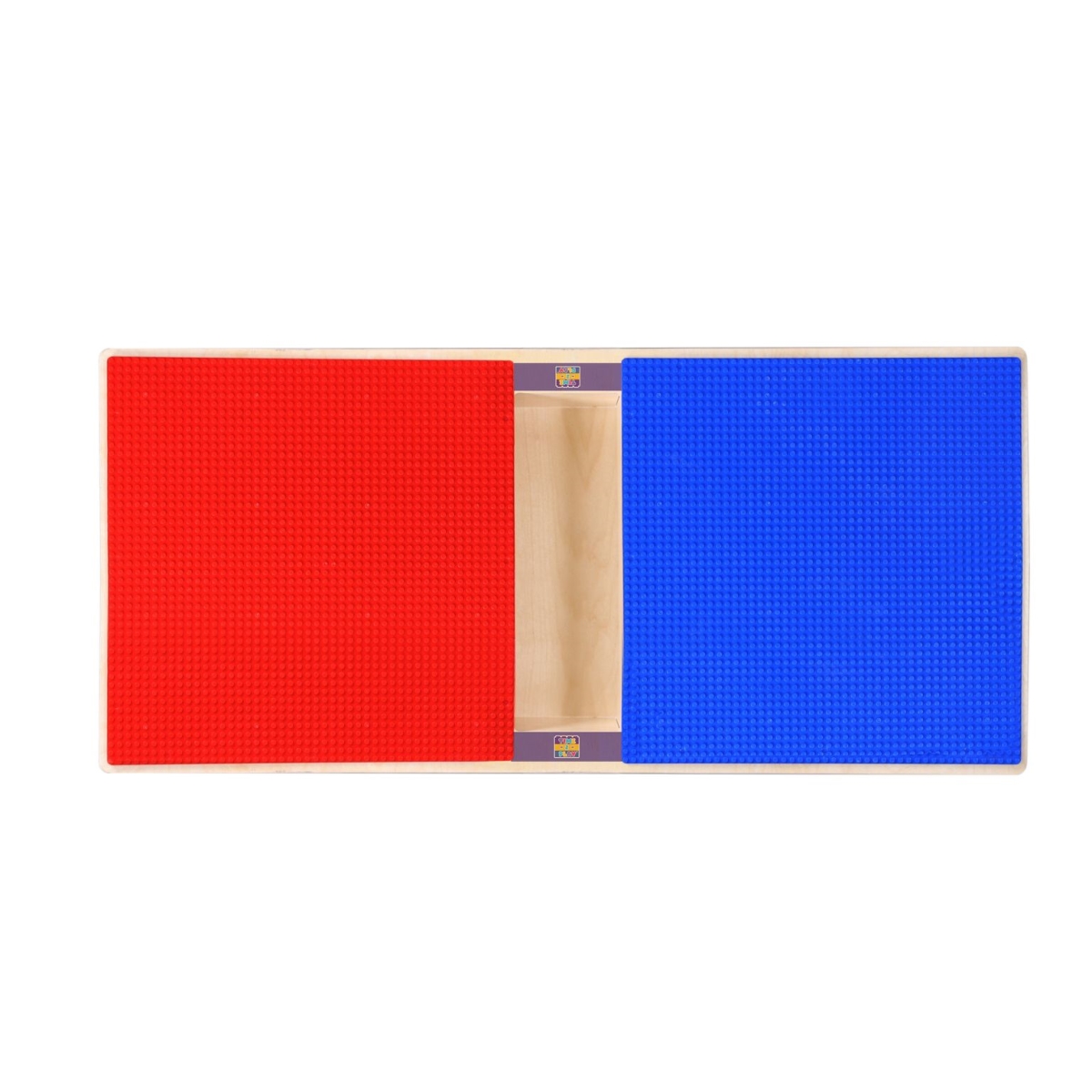 TPRETA18C6-SRB Rectangle Play Table with Trough & Adjustable 18-29 in. Legs & Lego Compatible Grid - Locking Casters, Red & Blue