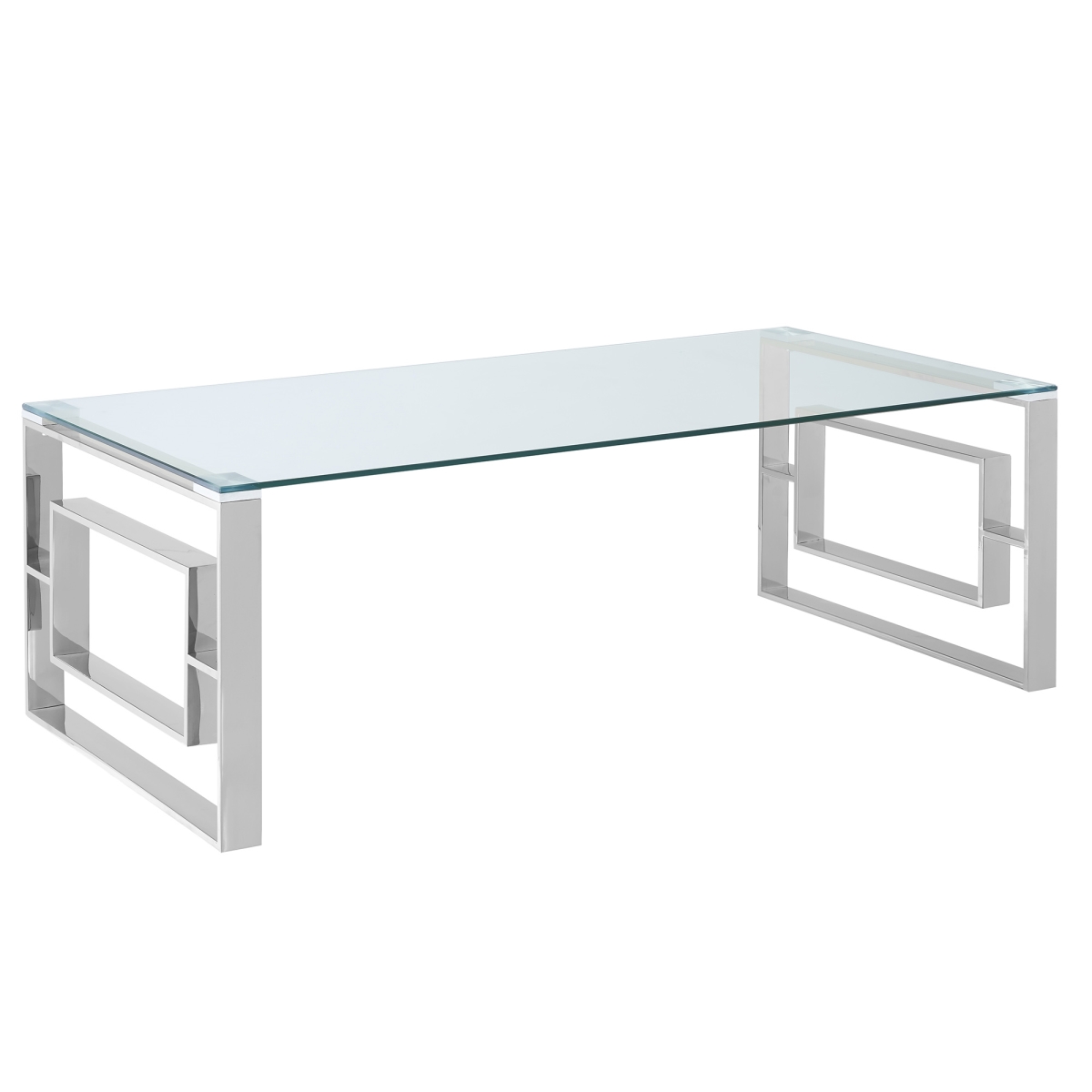 47.25 x 23.75 x 15.75 in. Eros Coffee Table in Silver