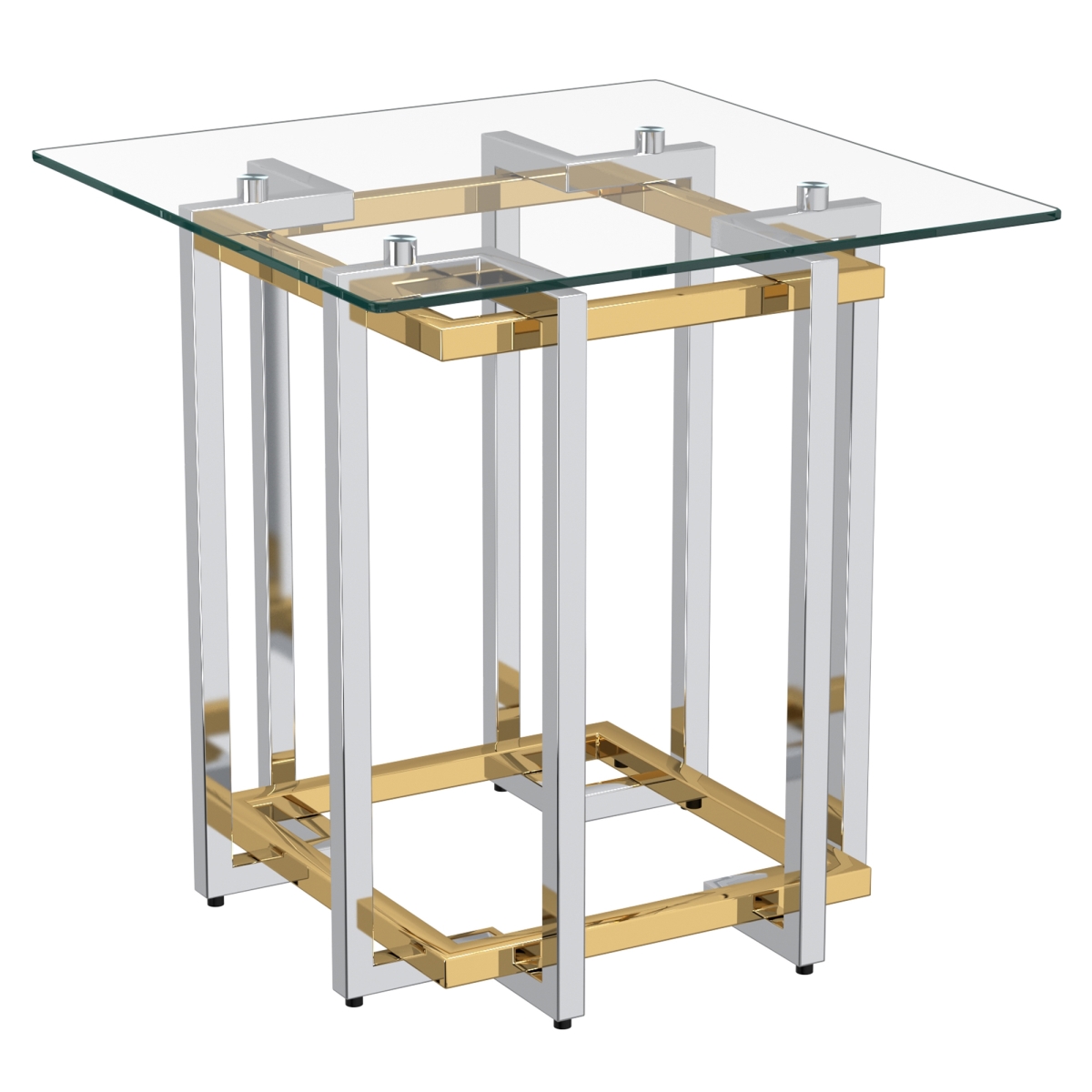 23.75 x 23.75 x 24 in. Florina Accent Table in Silver & Gold