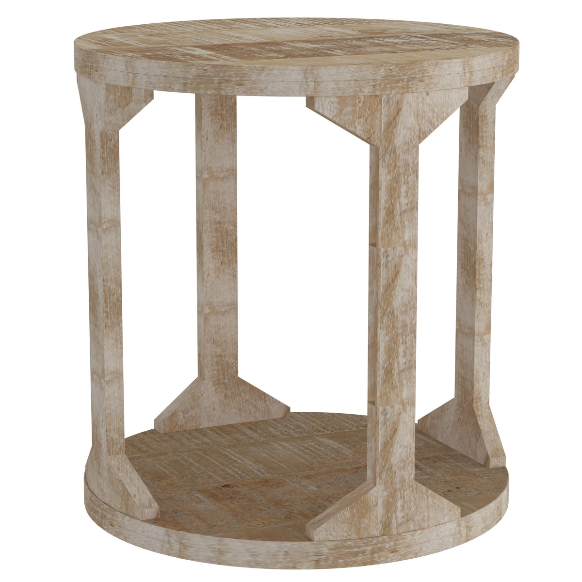 22 x 22 in. Avni Round Accent Table in Distressed Natural