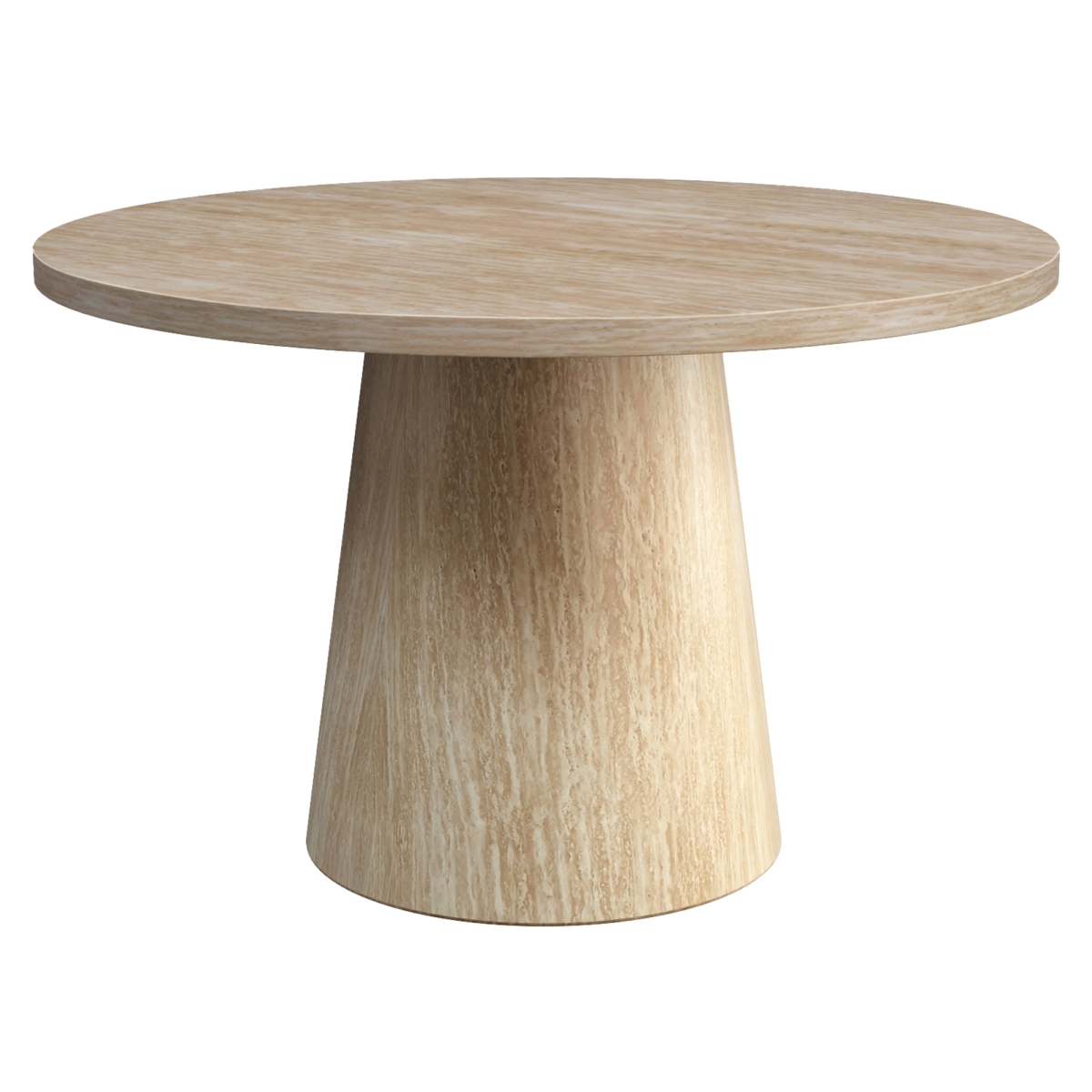 201-142IV Godiva Round Pedestal Dining Table - Ivory Stone -  Worldwide Home Furnishings